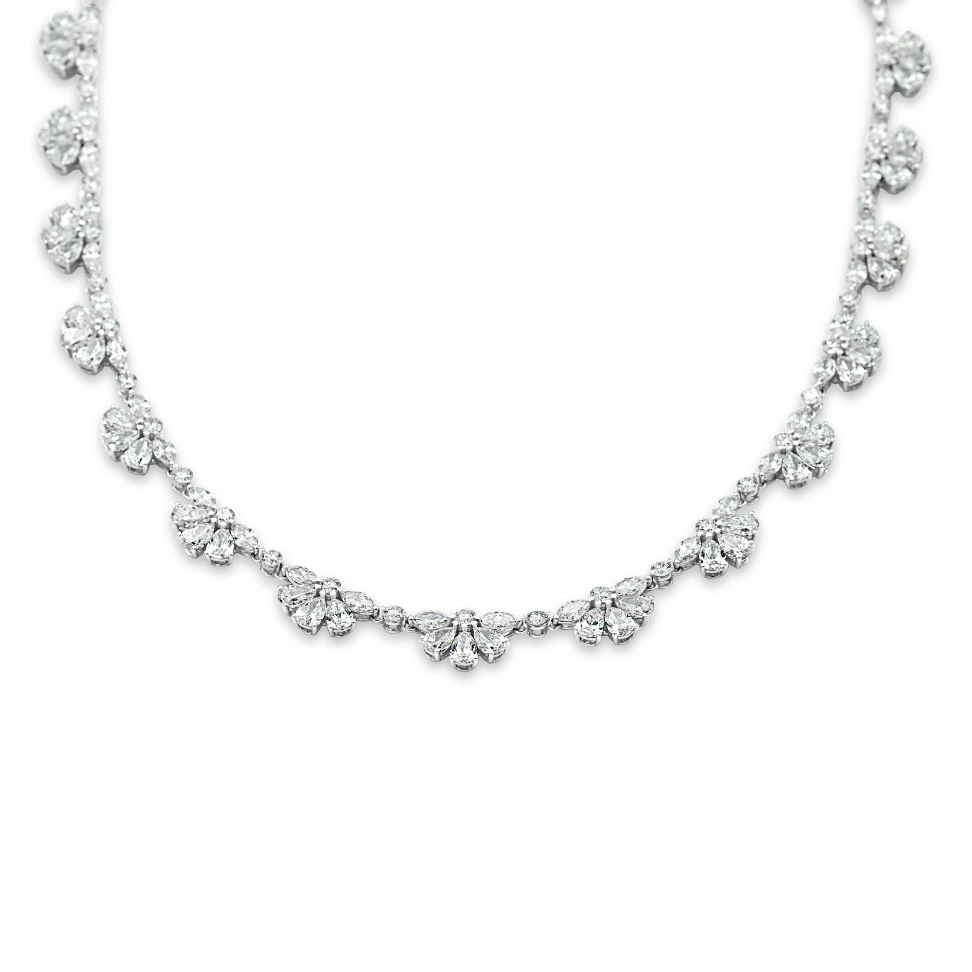 Glimmering Fan Diamond Necklace