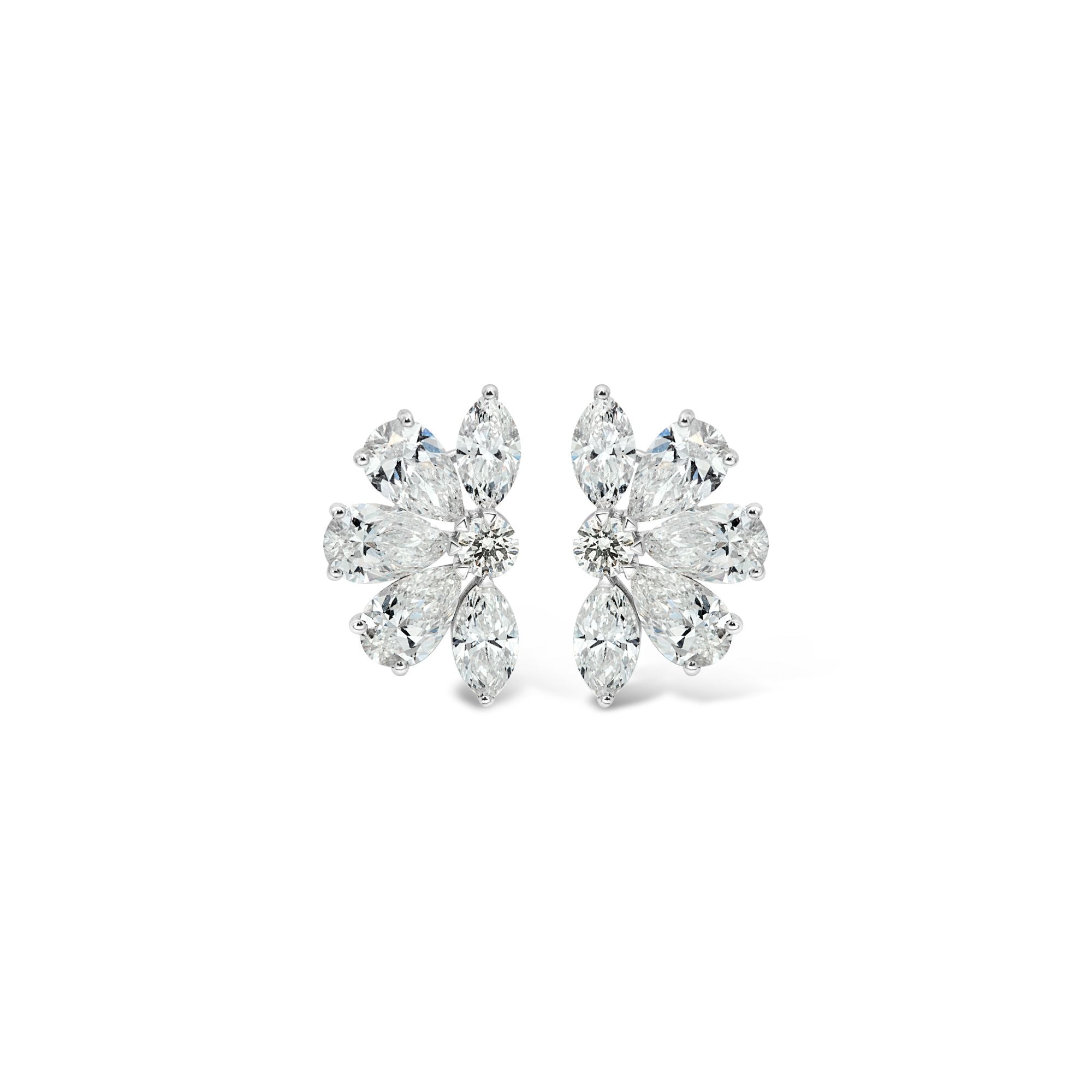 Glimmering Fan Diamond Earrings
